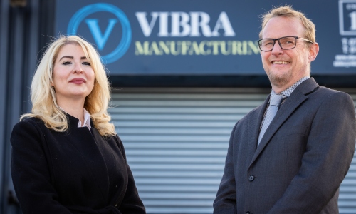 Rosa Littler, Vibra Manufacturing Founder & Peter Heyes, Senior Relationship Manager, SBF